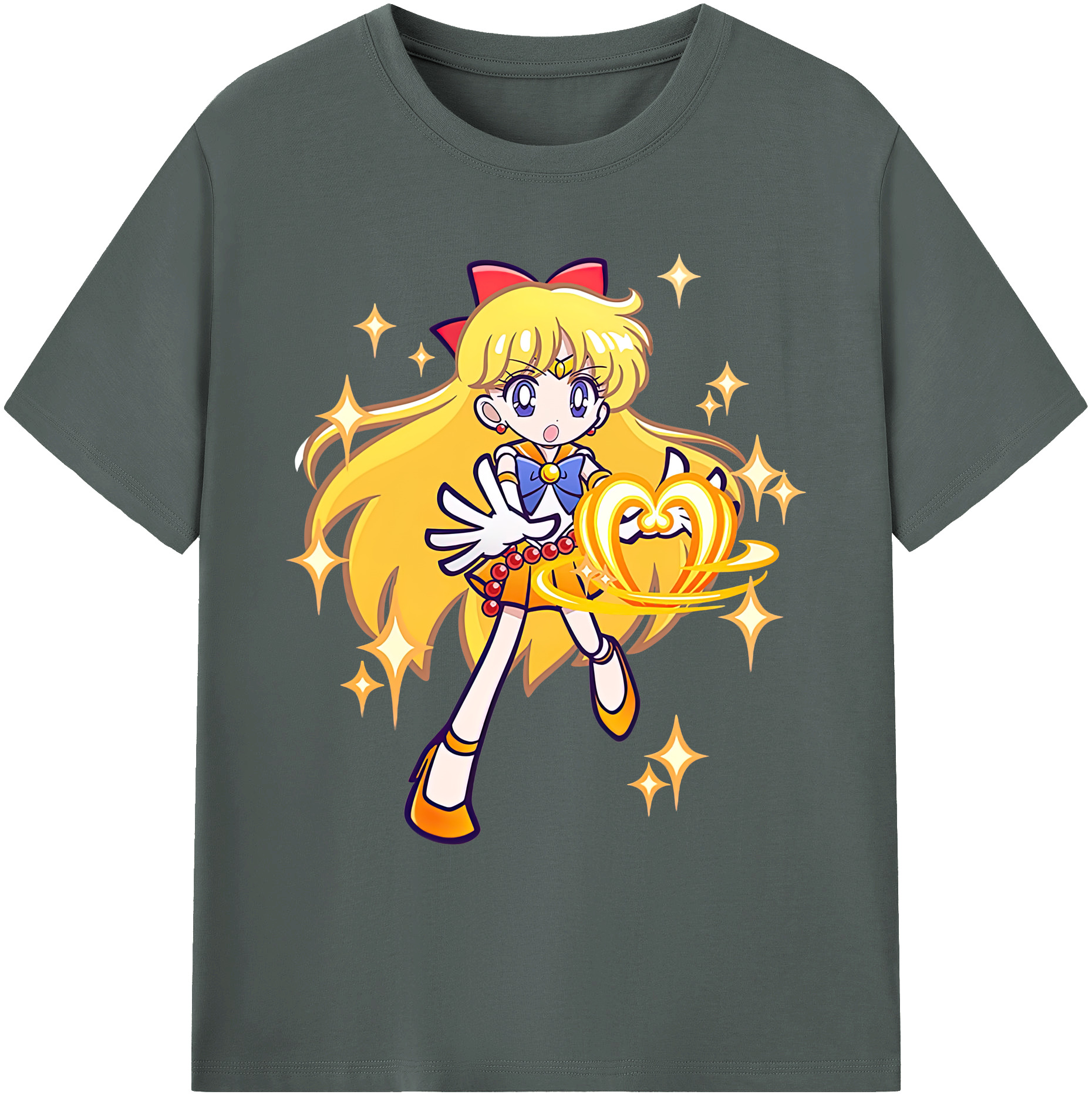 （画像用） 美少女戦士セーラームーン 愛野 美奈子 あいの みなこ Sailor Moon Aino Minako 綿100％ メンズ半袖Tシャツ｜肌触りやわらか＆通気性